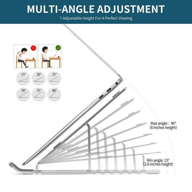 Aluminum Laptop Stand, Portable Adjustable Computer Stand
