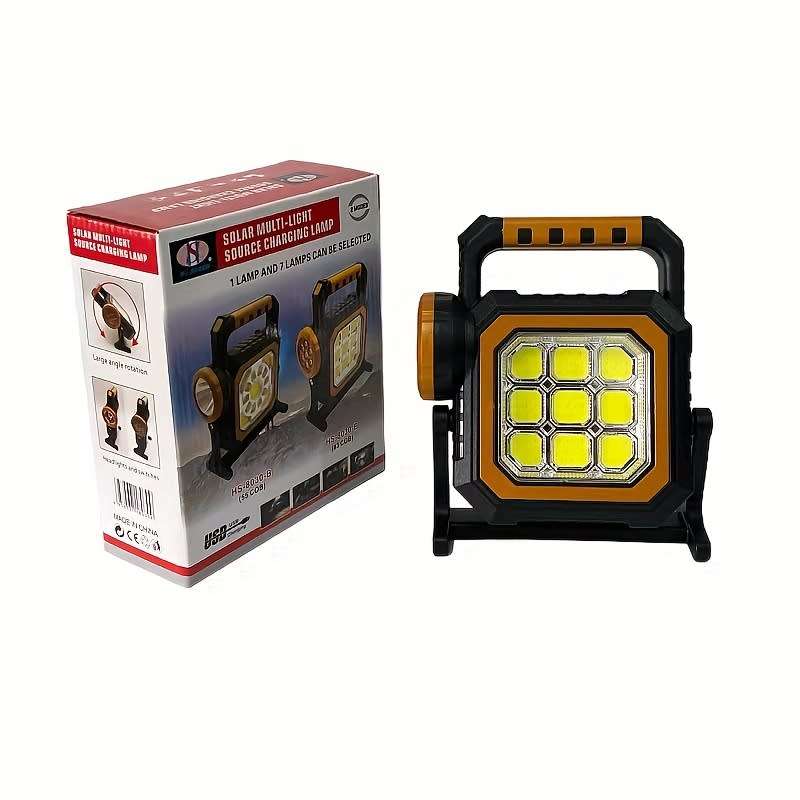 Portable Solar Searchlight, Mobile Phone Charging Emergency Strong Light Lamp For Outdoor Camping
