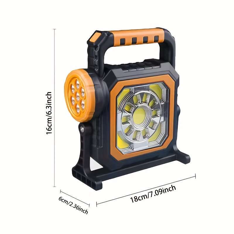 Portable Solar Searchlight, Mobile Phone Charging Emergency Strong Light Lamp For Outdoor Camping