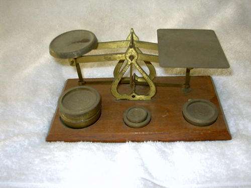 OLD Small brass scale