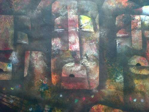 PETER SIBEKO OIL ON PAPER ABSTRACT