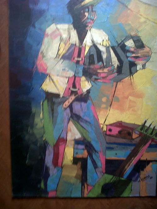 WELCOME KOBOKA OIL ON BOARD DONE WITH PALETTE KNIFE