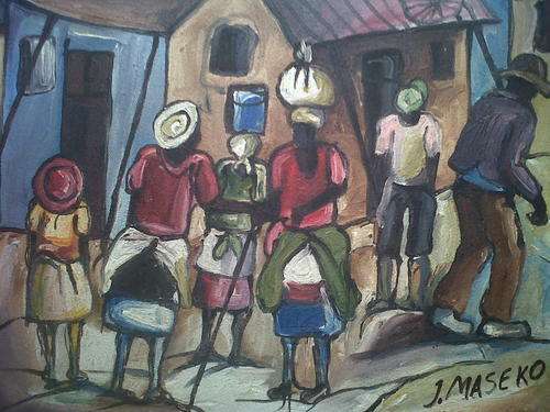 JOE MASEKO OIL ON BOARD