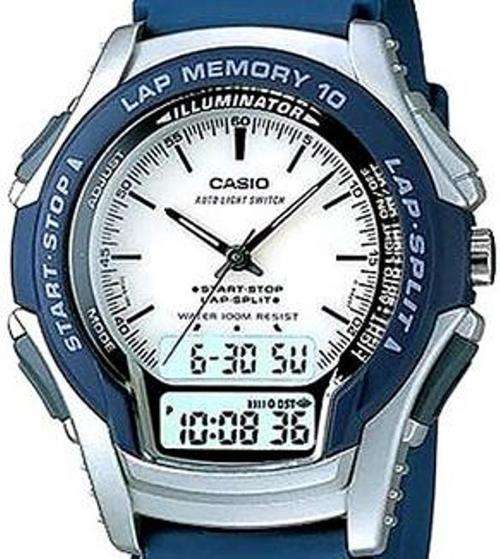 Brand New Casio Ana-Digi 100M WR Watch ** Lap Memory **  Alarms ** Auto Calendar ** In-Stock **