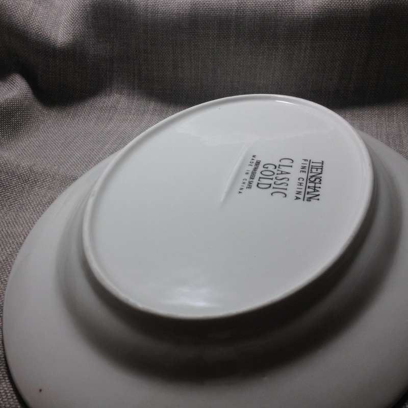 Elegant Fine China Serving Platter Classic Gold by Tienshan