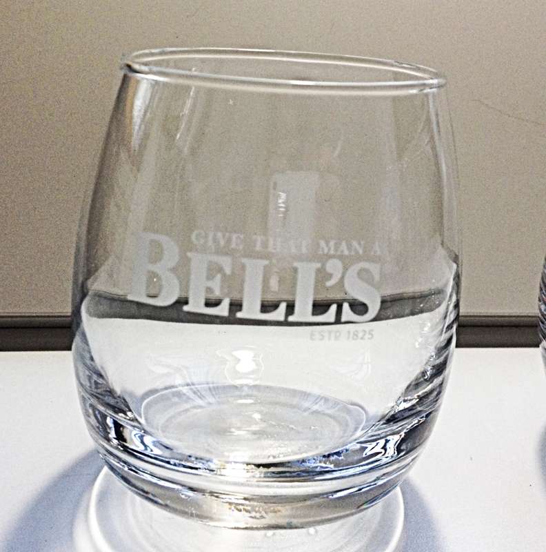 Exclusive Bell`s Scotch Whiskey Rocking Glasses