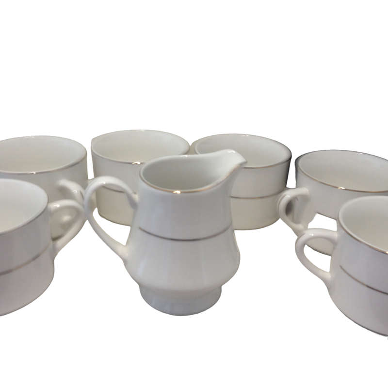 8oz Footed Creamer from Tienshan' Classic Gold Series - Pristine Condition