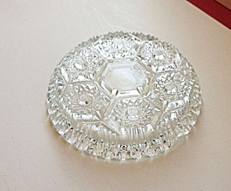 Vintage Round Crystal Ashtray