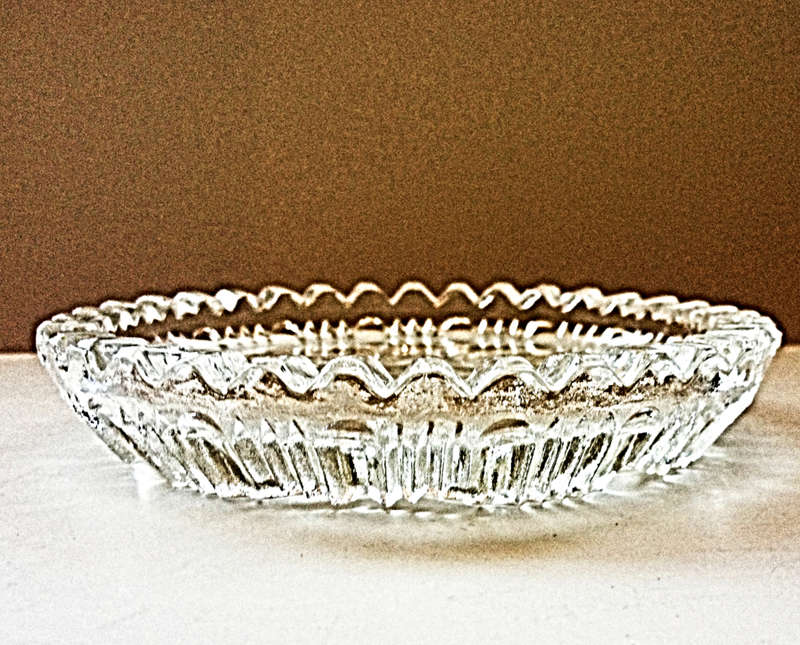 Vintage Round Crystal Ashtray