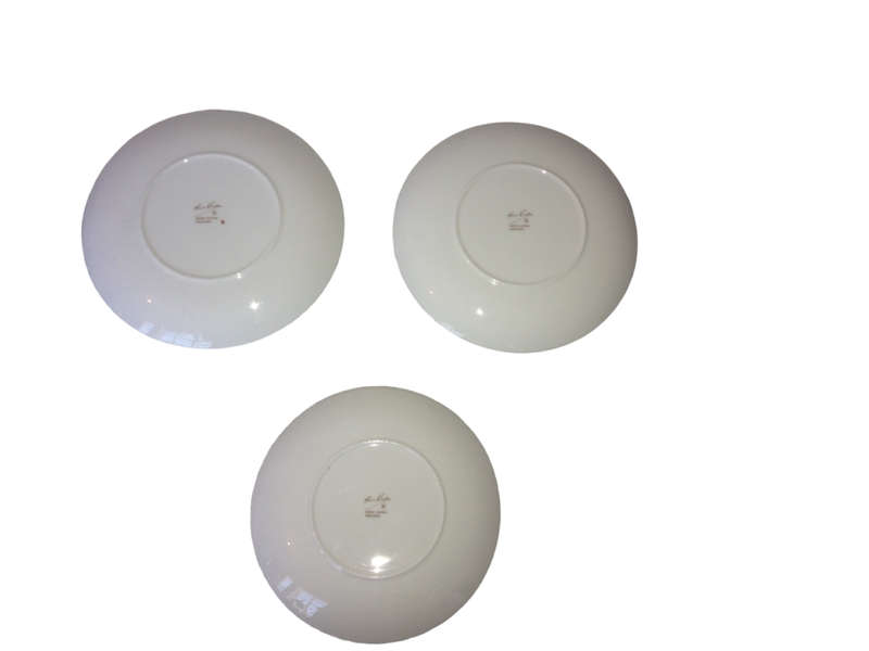 Antique Set of 3 Susie Cooper Bone China Plates 1950s Harlequin Series