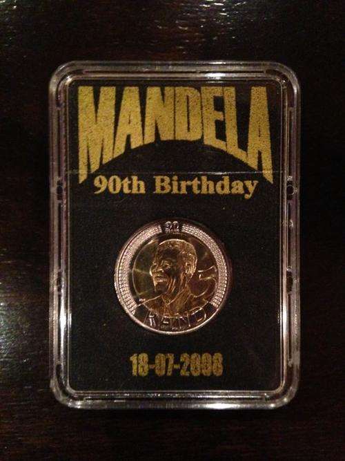 MANDELA 90TH BIRTHDAY  COIN IN UNIQUE CASE