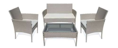 Fine Living - 4 Piece Rattan Jakarta - Light Grey