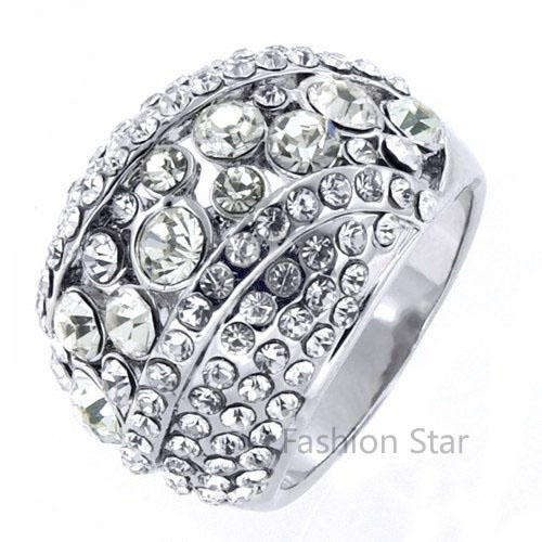 Fashion Jewelry Beautiful 18K White GOLD PLATED RING!! Size 6.5 or N
