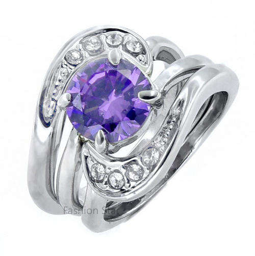 Fashion Jewelry Beautiful 18K White GOLD PLATED RING!! Size 6.5 or N