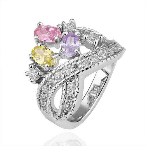 Fashion Jewelry Beautiful 18K White GOLD PLATED RING!! Size 8