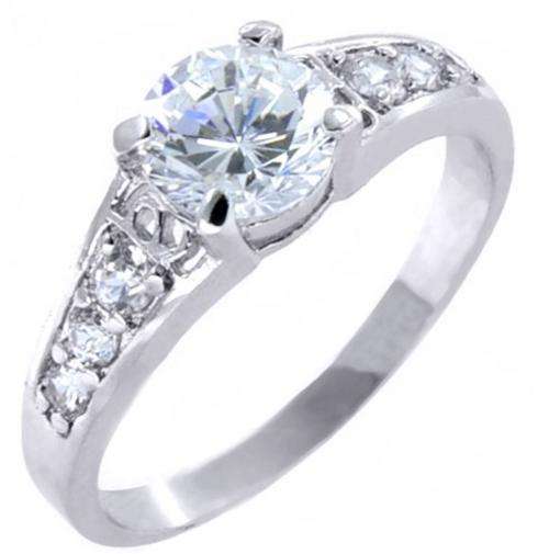 Fashion Jewelry Beautiful 7stone Round Brilliant Cut 18K  GOLD PLATED RING!! Size 6.5# or N