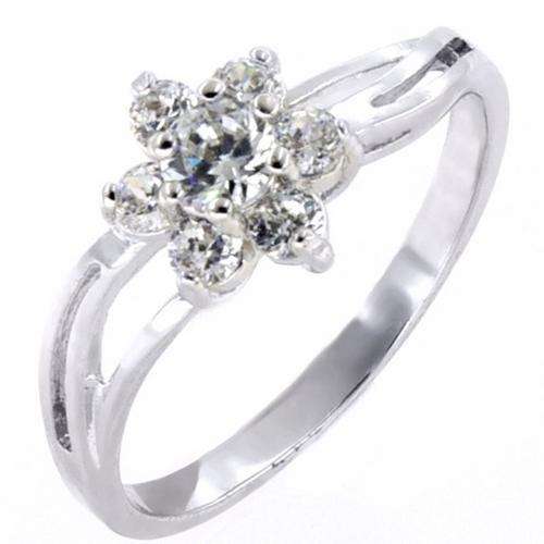 Fashion Jewelry Beautiful 7stone Round Brilliant Cut 18K  GOLD PLATED RING!! Size 8#