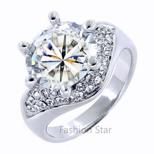 Fashion Jewelry Beautiful 18K White GOLD PLATED RING!! Size 9 or R1/2
