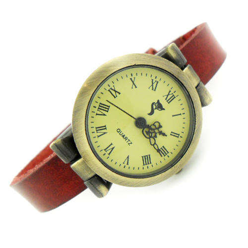 Fashionable Retro Genuine Leather Quartz Lady's Watch