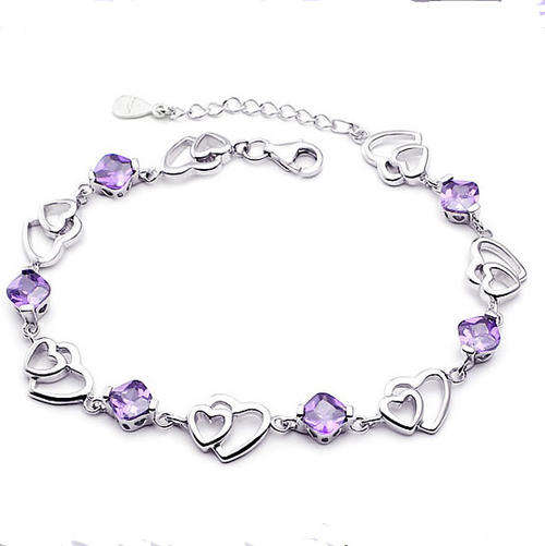 Fashion Jewelry 18K Gold Plated Amethyst Bracelets !
