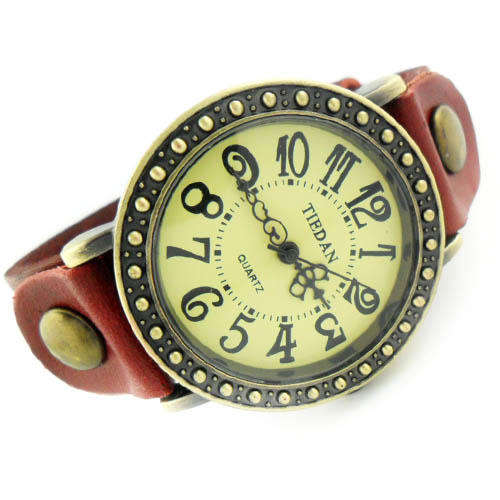 Fashionable Retro Genuine Leather Quartz Lady's Watch