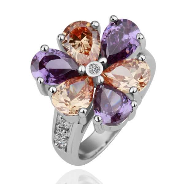 Fashion Jewelry Beautiful 18K Gold Plated SWA Element Austrian Crystal Ring!! Size 8#
