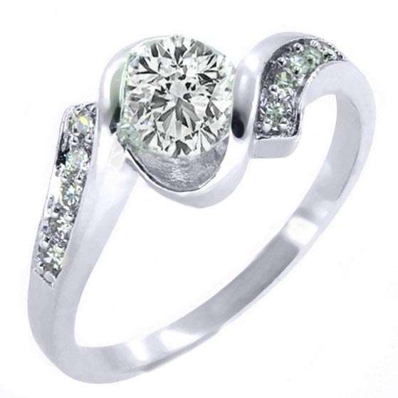 Fashion Jewelry Beautiful 18k Gold Plated Ring--Size 7.5#