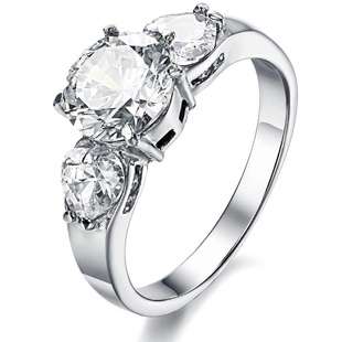 Fashion Jewelry Beautiful Stainless Steel Simulated Diamond RING!! Size 8#