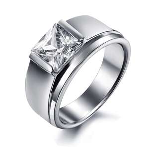 Fashion Jewelry Beautiful Stainless Steel Simulated Diamond RING!! Size 9#