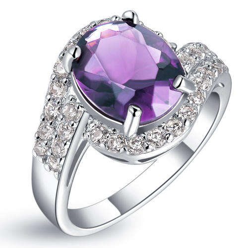 Fashion Jewelry Beautiful 18k Gold Plated Ring Size 8#