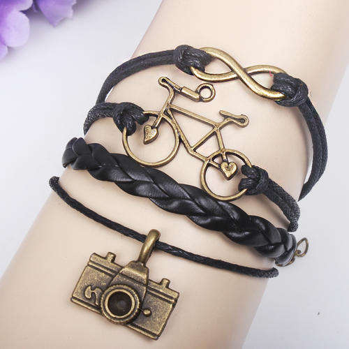 Hot Seller !!! -- European Fashion Infinity Leather Bracelet