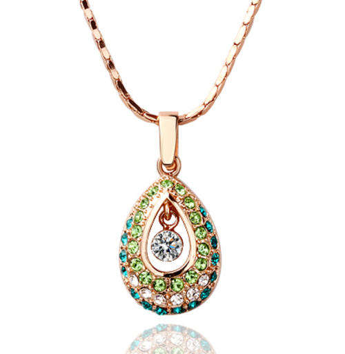 Fashion Jewelry Beautiful 18K GOLD PLATED SWA Element Crystal Necklaces