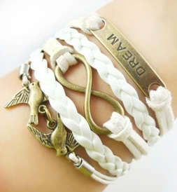 Hot Seller !!! -- European Fashion Infinity Leather Bracelet