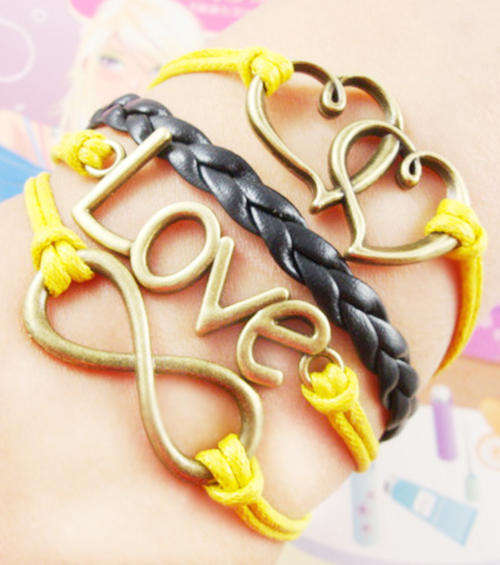 Hot Seller !!! -- European Fashion Infinity Love Leather Bracelet