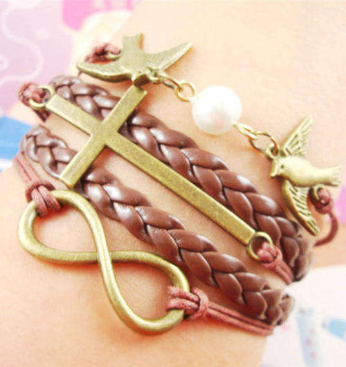 Hot Seller !!! -- European Fashion Infinity Leather Bracelet