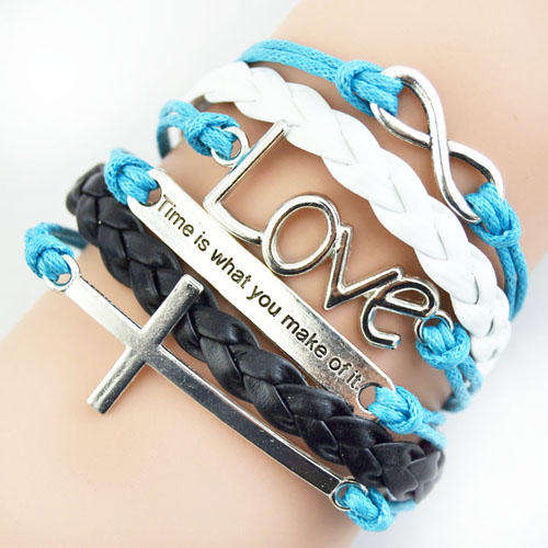 Hot Seller !!! -- European Fashion Infinity Leather Bracelet