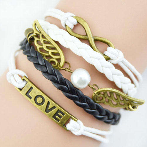 Hot Seller !!! -- European Fashion Infinity Leather Bracelet