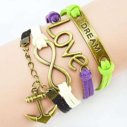 Hot Seller !!! -- European Fashion Infinity Leather Bracelet