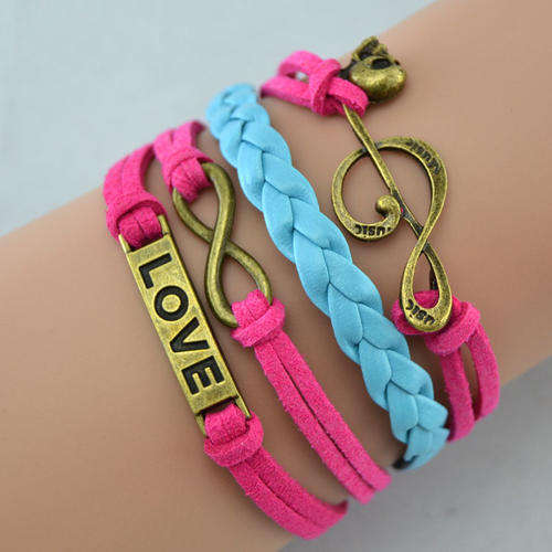 Hot Seller !!! -- European Fashion Infinity Leather Bracelet