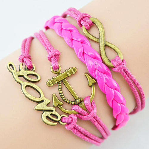 Hot Seller !!! -- European Fashion Infinity  Leather Bracelet