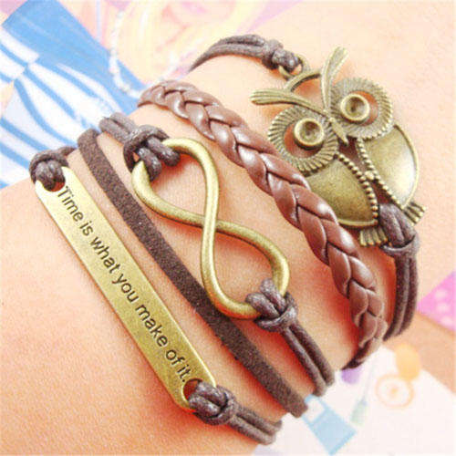 Hot Seller !!! -- European Fashion Infinity Leather Bracelet
