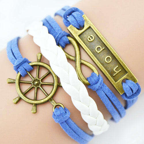 Hot Seller !!! -- European Fashion  Infinity Leather Bracelet