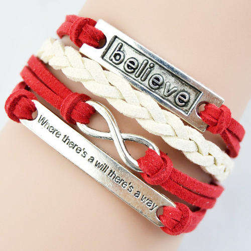 Hot Seller !!! -- European Fashion Infinity Leather Bracelet