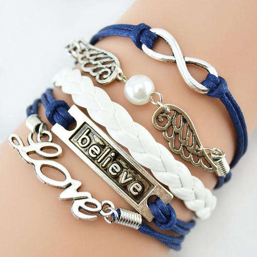 Hot Seller !!! -- European Fashion  Infinity Leather Bracelet