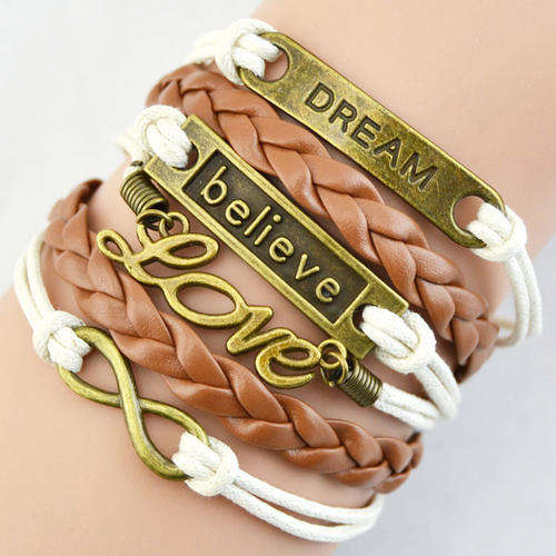 Hot Seller !!! -- European Fashion  Infinity Leather Bracelet