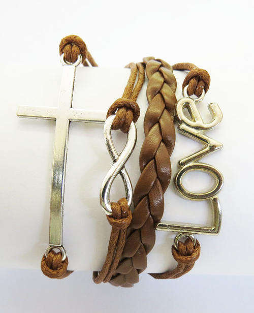 Hot Seller !!! -- European Fashion Infinity Leather Bracelet