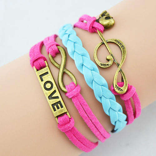 Hot Seller !!! -- European Fashion Leather Infinity Bracelet