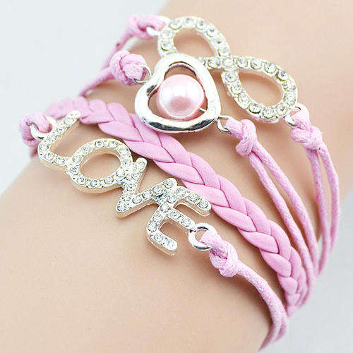 Hot Seller !!! -- European Fashion Infinity Leather Bracelet