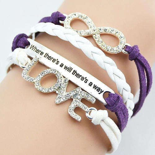 Hot Seller !!! -- European Fashion Infinity Leather Bracelet