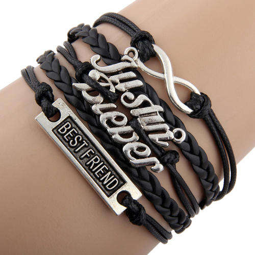 Hot Seller !!! -- European Fashion Infinity Leather Bracelet